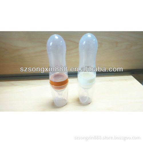 Stylish baby feeding bottle with spoon